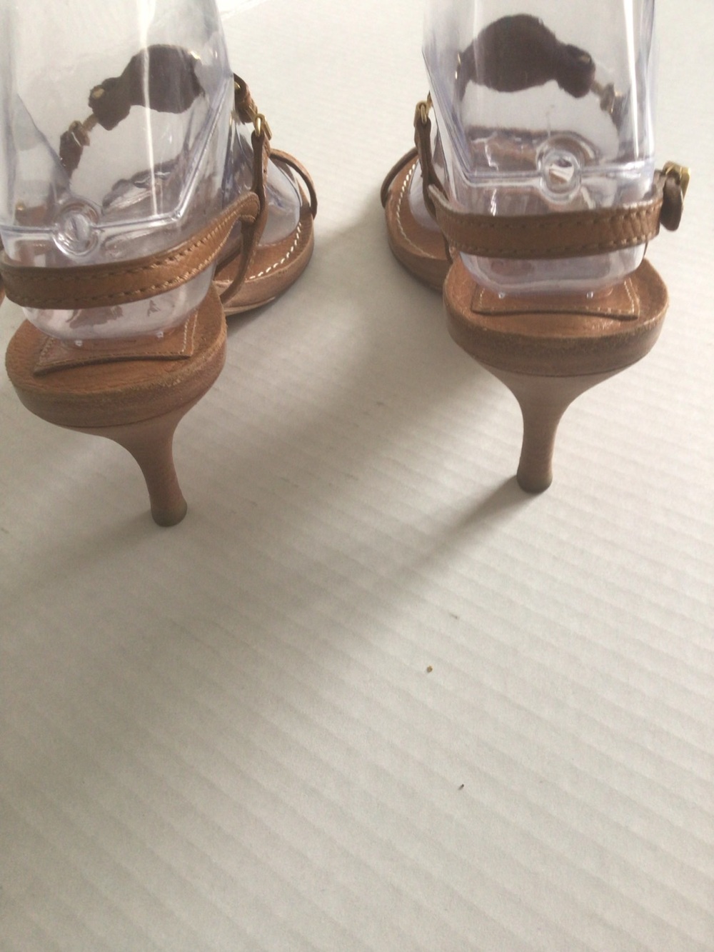 Tory Burch Miller Brown Leather Strappy Slingback Kitten Heel Sandals Size 8 - Picture 6 of 8
